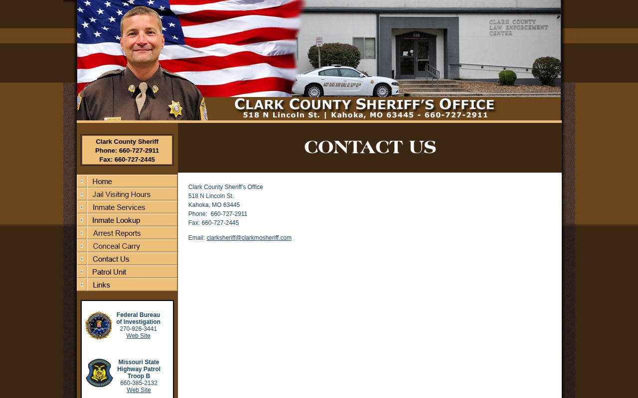 Clark County Sheriff's Office contact page for records routing